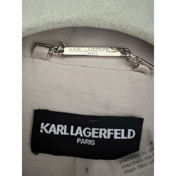 Karl Lagerfeld Women's Paris Sailor Collared Double-Breasted Blazer Bone Size 8 - Picture 11 of 16